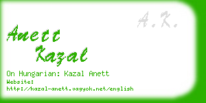 anett kazal business card